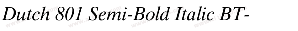 Dutch 801 Semi-Bold Italic BT字体转换